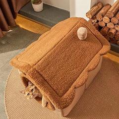 KooTeedd cat bed anti-slip bottom keeps stability.