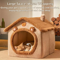 KooTeedd cat bed semi-enclosed design creates private space.