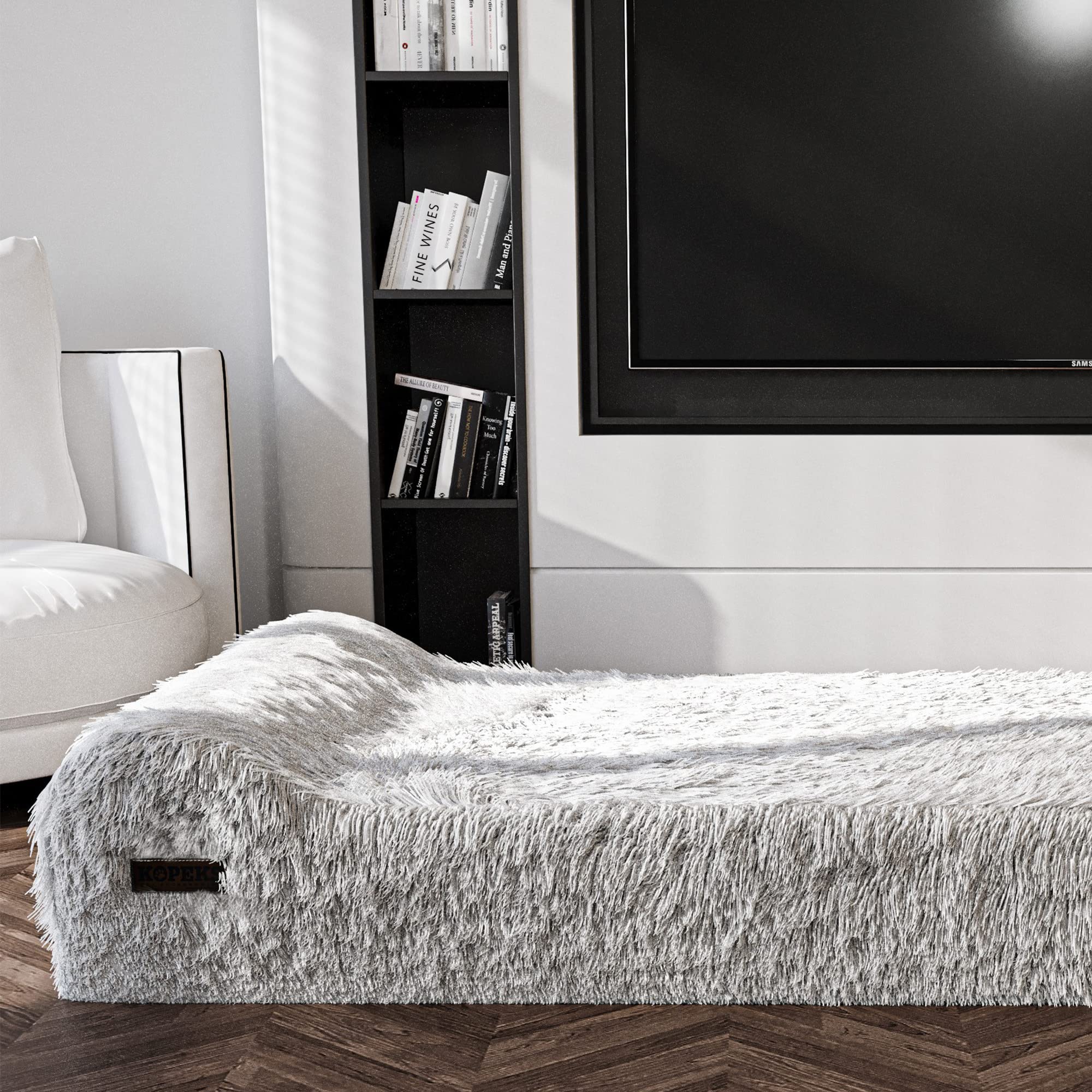 KOPEKS grey ultra-soft cover highlighting cozy, pet-friendly design.