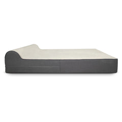 KOPEKS XL dog bed cover shows secure fit for memory foam and pillow area.
