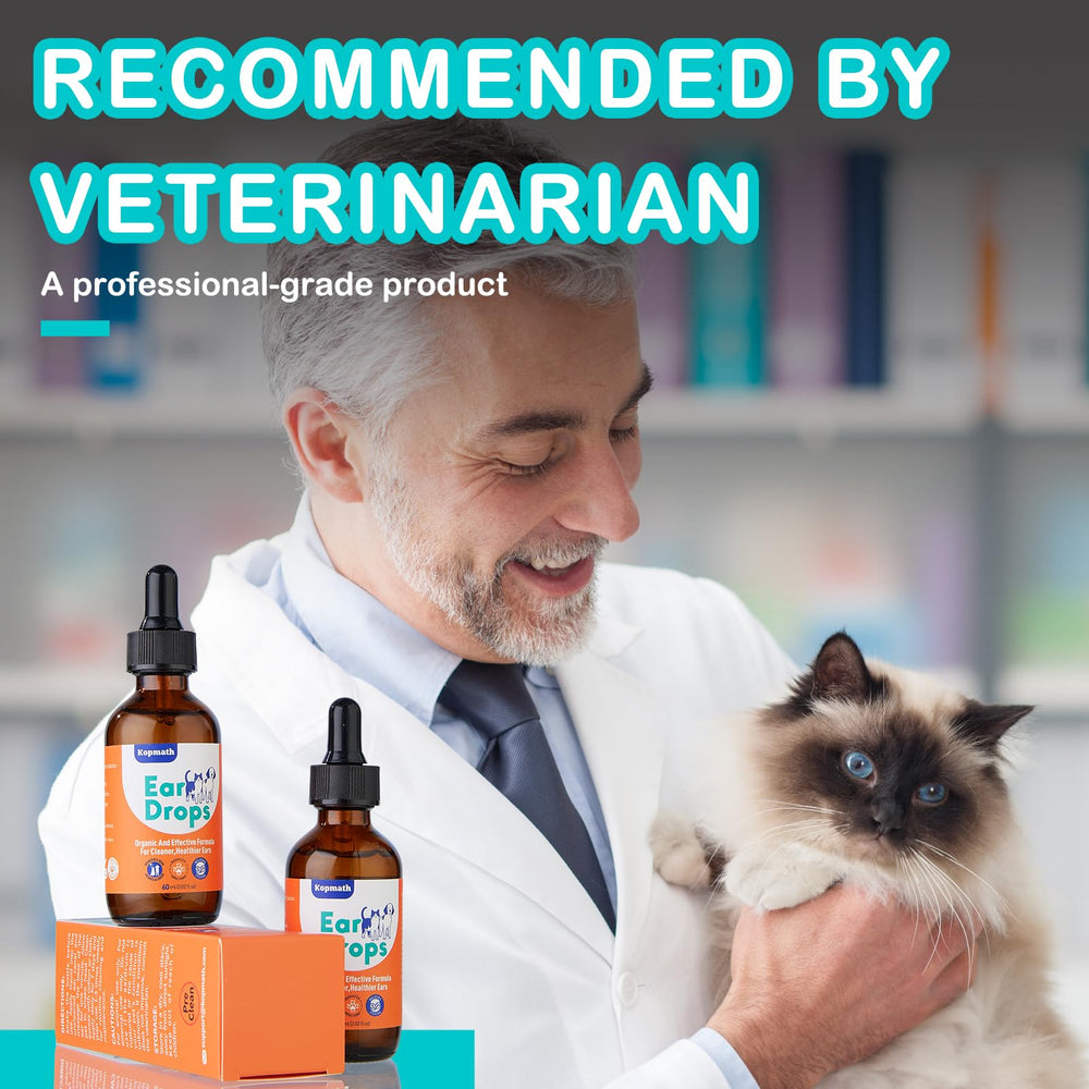 Kopmath dog ear care routine image implying consistent use for healthier ears.