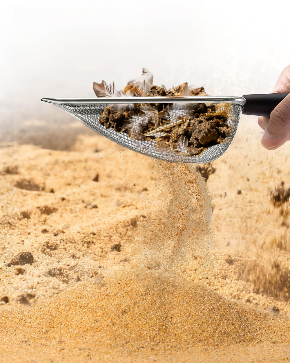 KOROI ergonomic-handle chicken coop scoop features comfortable grip during long cleanups.