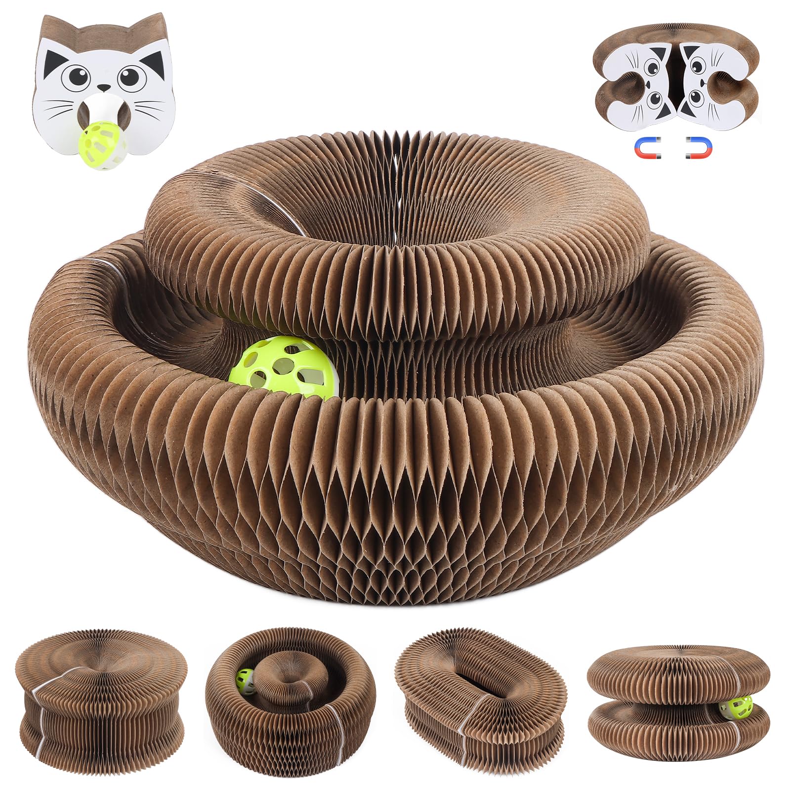 Korvanta Magic Organ cat-scratcher folded-flat shows compact storage and easy setup.