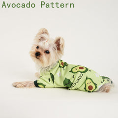 Kosiyi dog pajamas size-chart view shows XS to XXL options for small breeds.