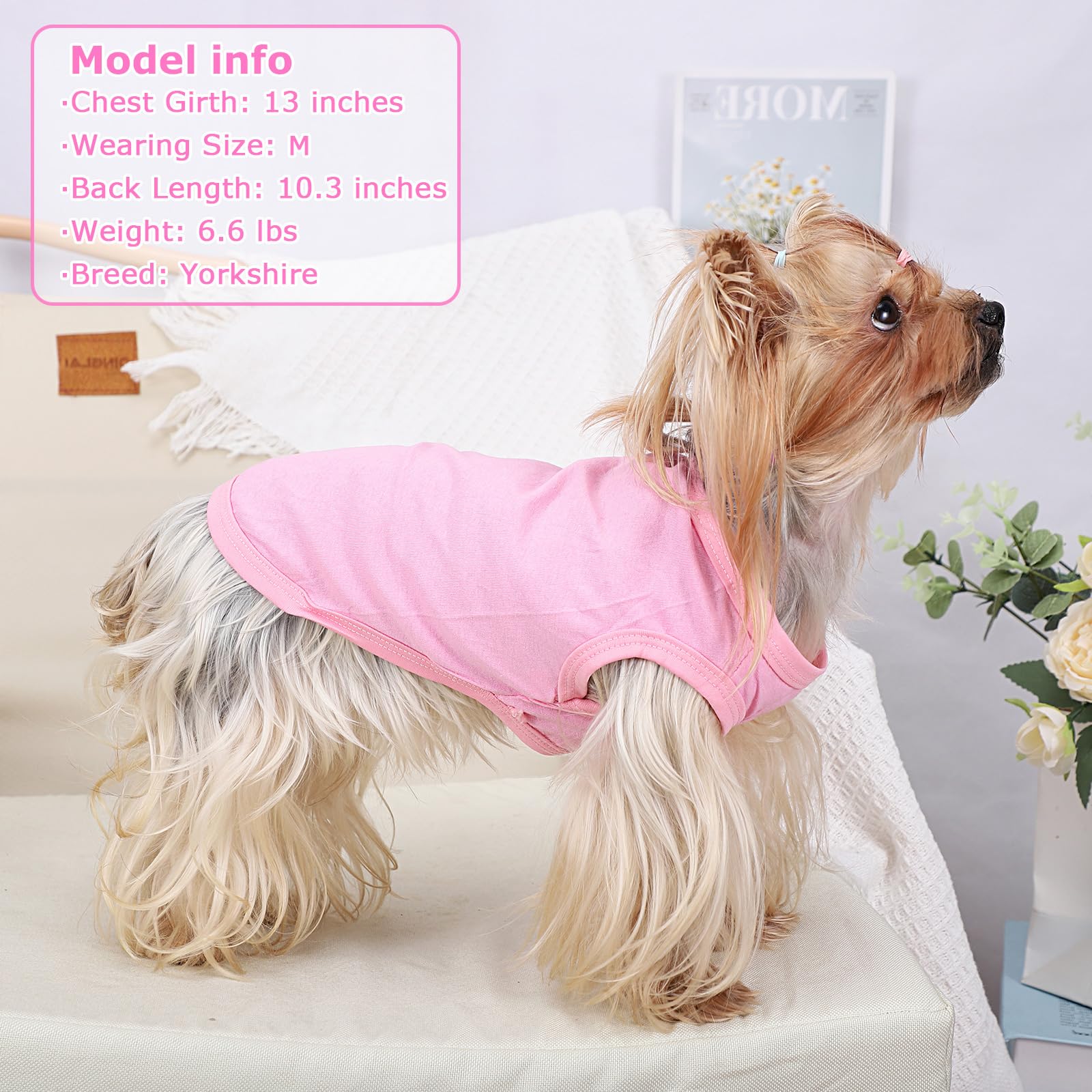 Kosiyi dog shirt breathable-fabric keeps pets cool during warm days.