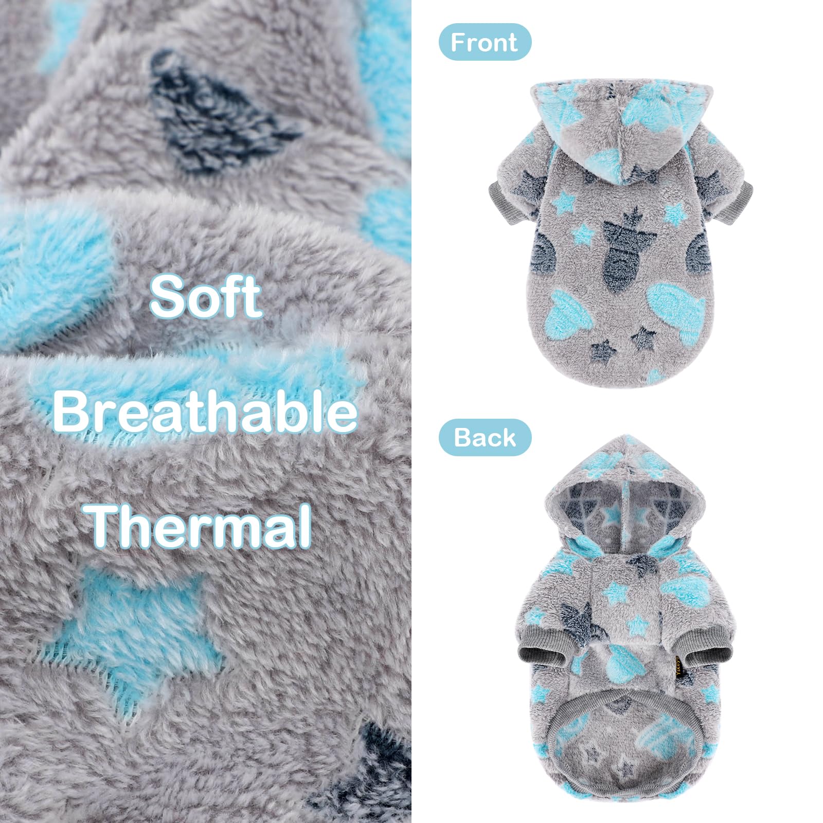 Kosiyi dog sweater night glow pattern highlights glow-in-the-dark design for better visibility