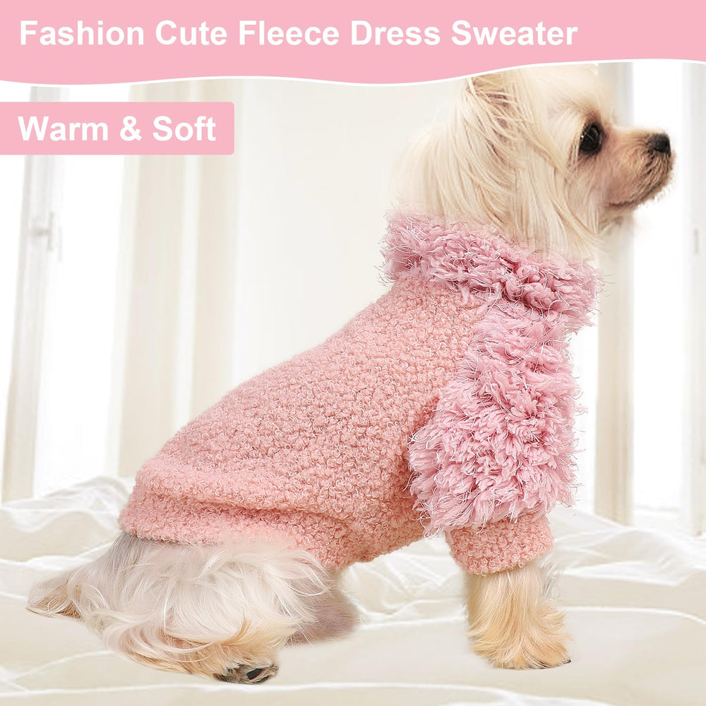 Kosiyi pink dog sweater belly opening enables quick potty breaks