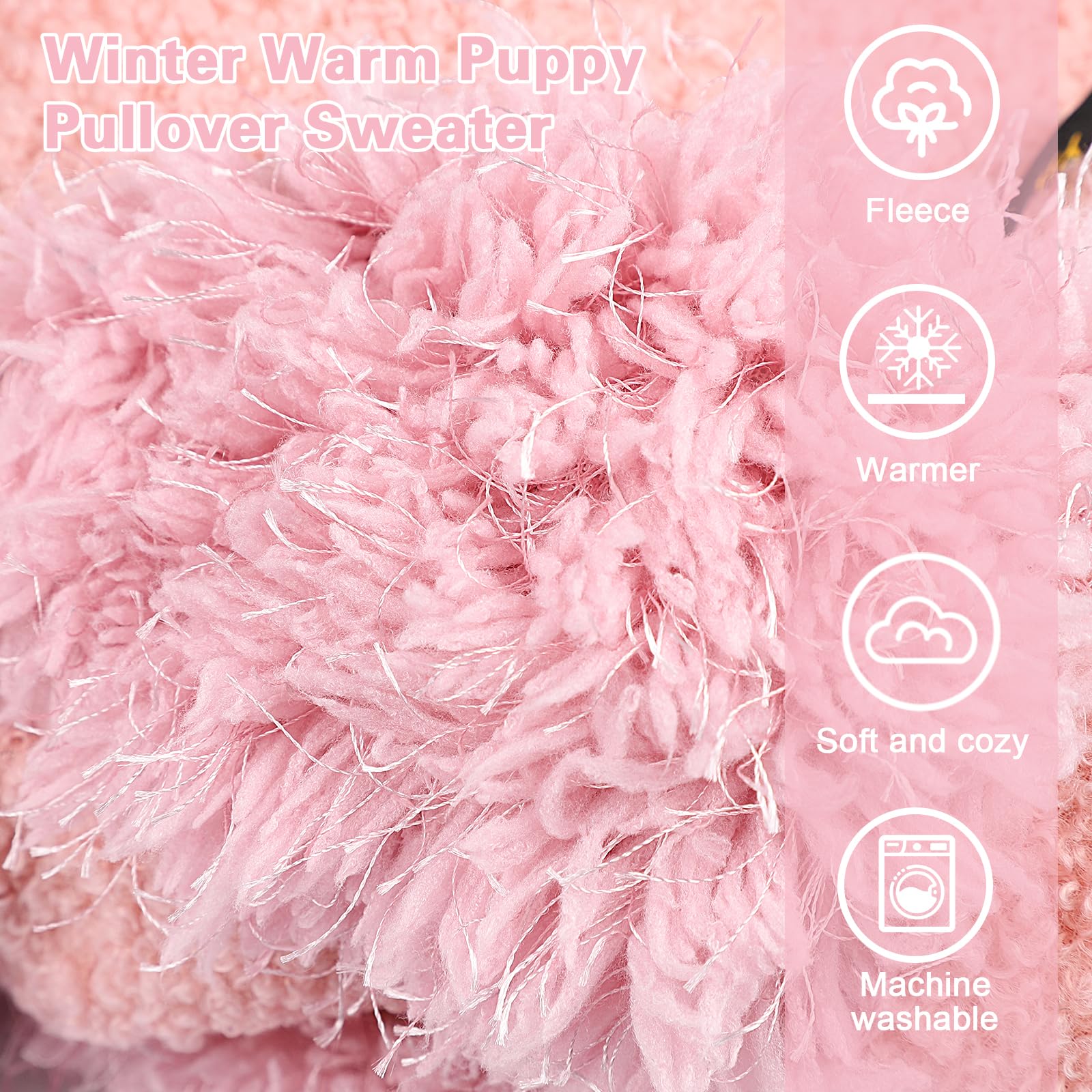 Kosiyi model wearing pink dog sweater during cozy indoor moments