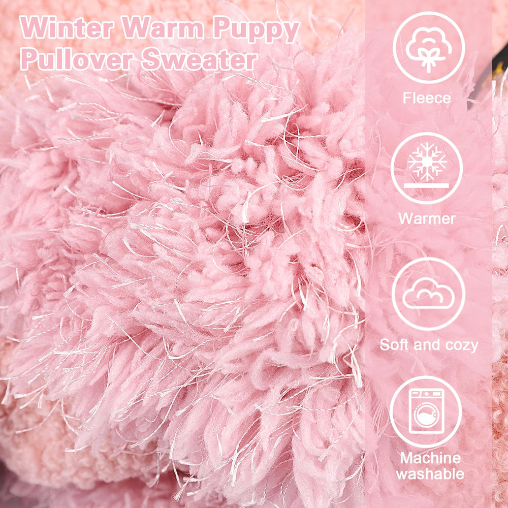Kosiyi model wearing pink dog sweater during cozy indoor moments