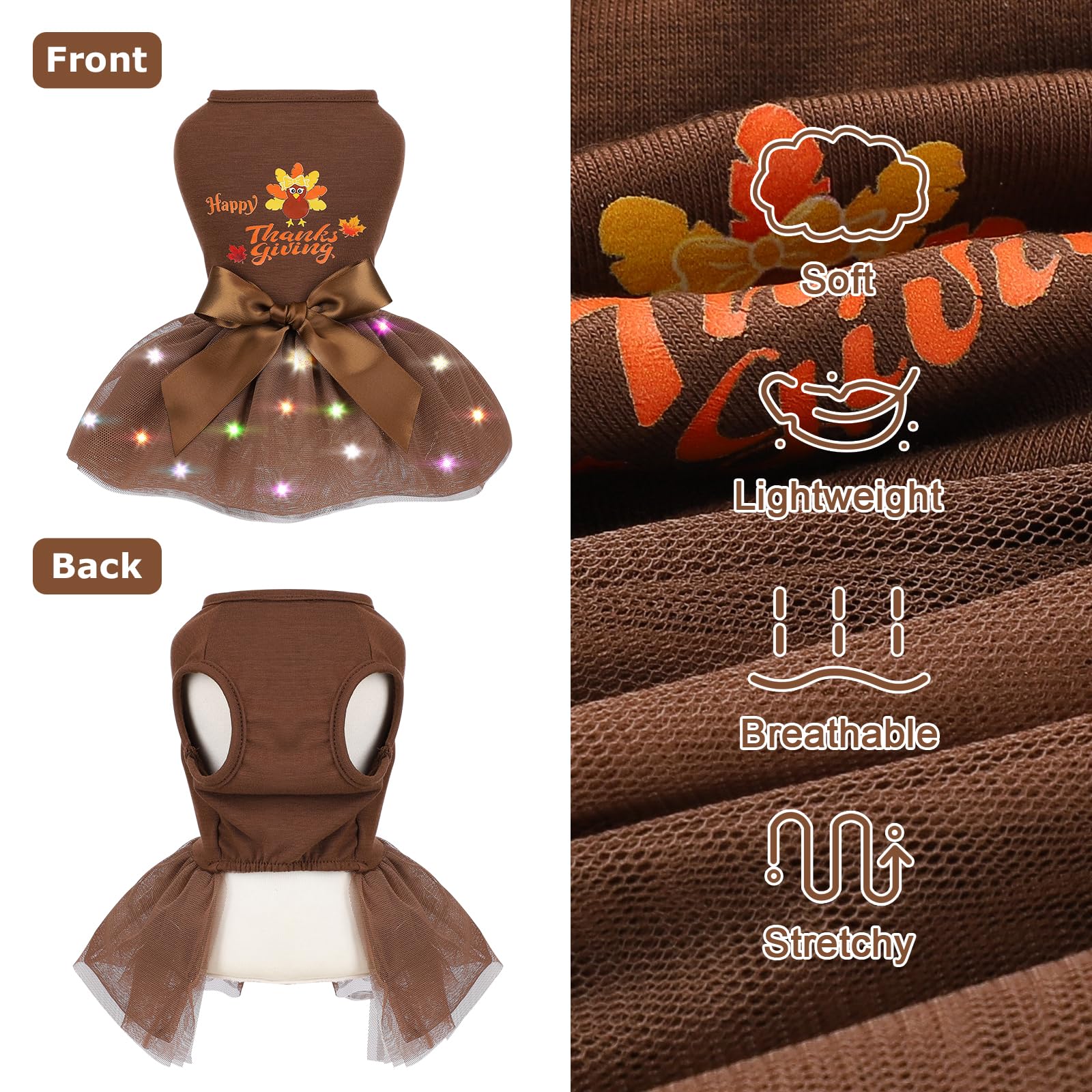 Kosiyi holiday dog costume petite is lightweight, ideal for all-day wear and stylish occasions.