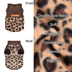 Kosiyi leopard fabric closeup, soft fleece lining for gentle warmth.