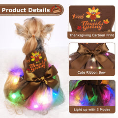 Kosiyi puppy turkey tutu outfit adds playful holiday style for small dogs.
