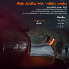 KOSKILL adjustable dog collar shows soft light tube for comfortable, secure fit.