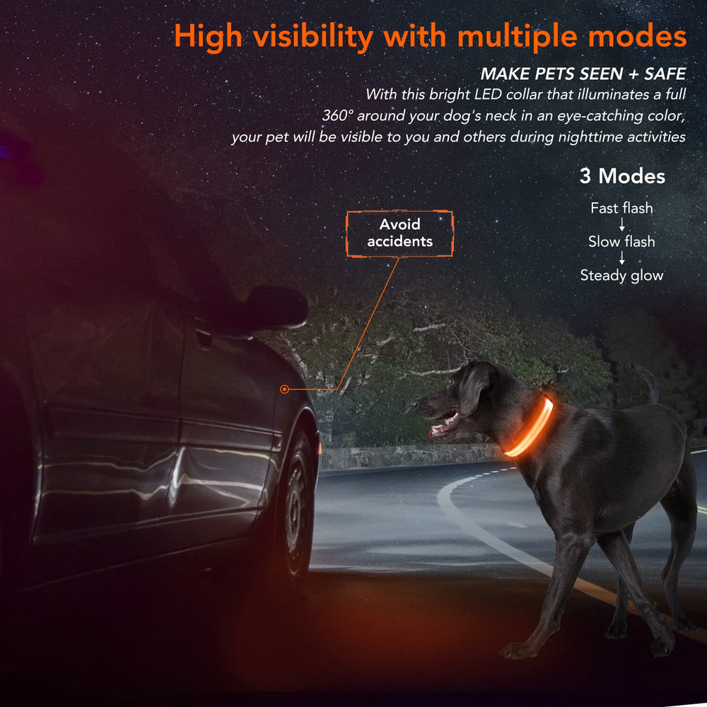 KOSKILL LED dog collar USB rechargeable battery with multiple glow modes