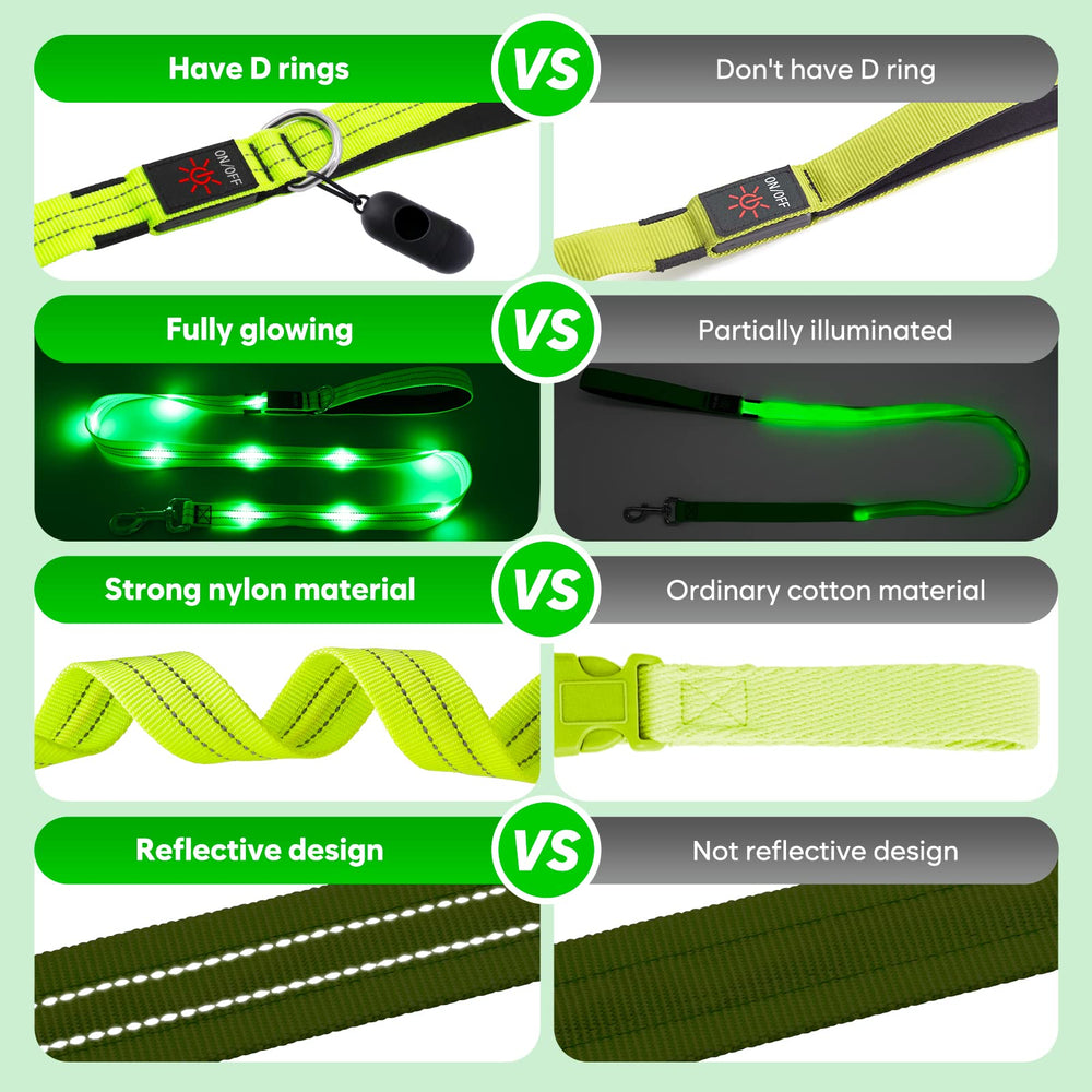 KOSKILL LED dog leash offers three modes to adapt to lighting needs.