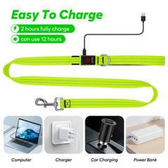 KOSKILL LED dog leash rechargeable via micro USB for easy charging.