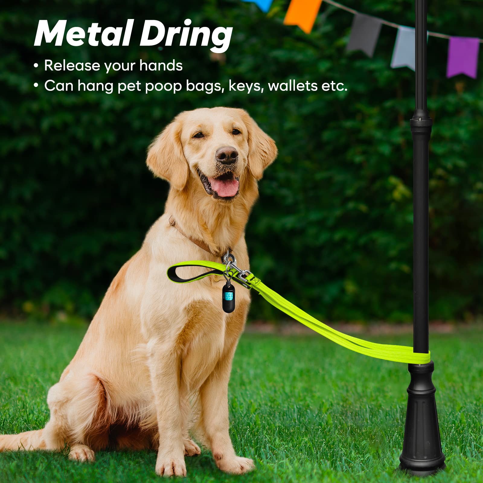KOSKILL LED dog leash uses waterproof reflective nylon for durability and night visibility.