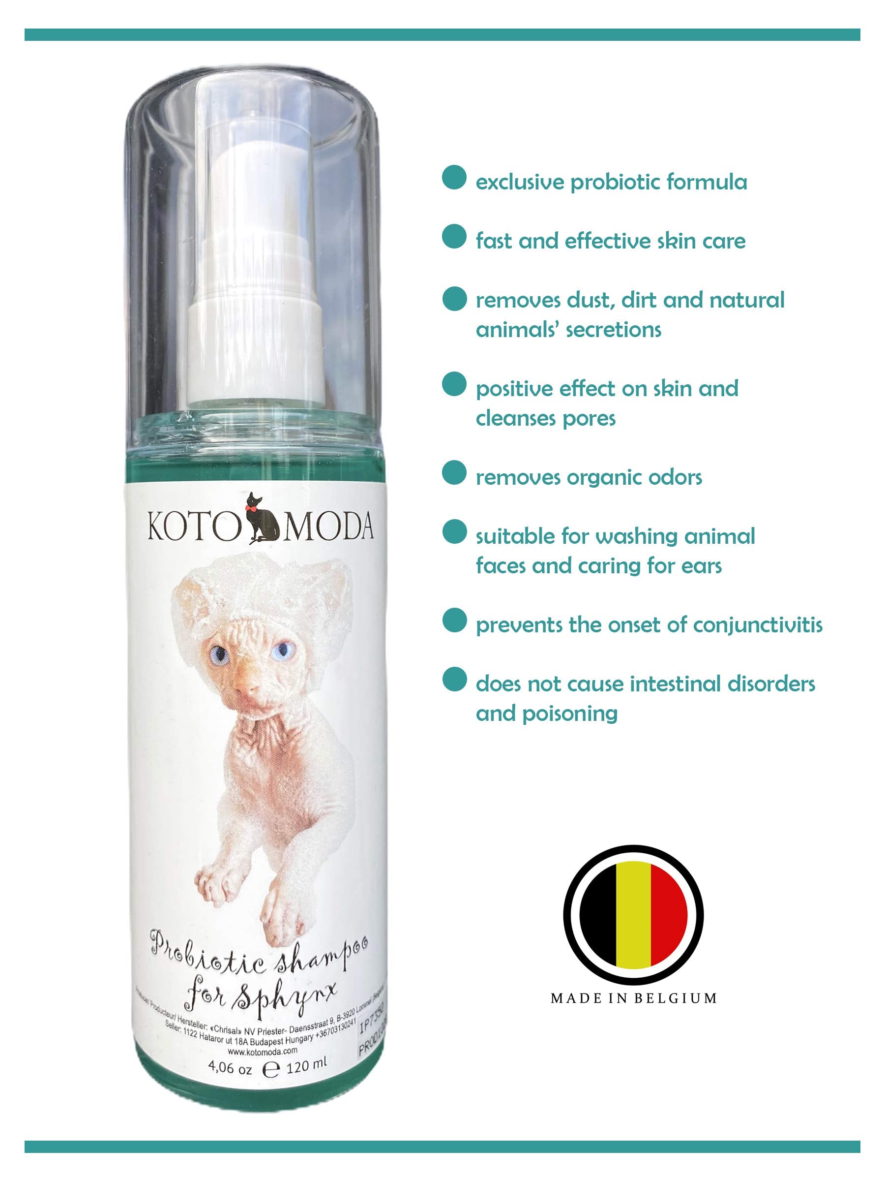 Kotomoda Probiotic Shampoo for Sphynx Cats soft lather ideal for comfortable bath times