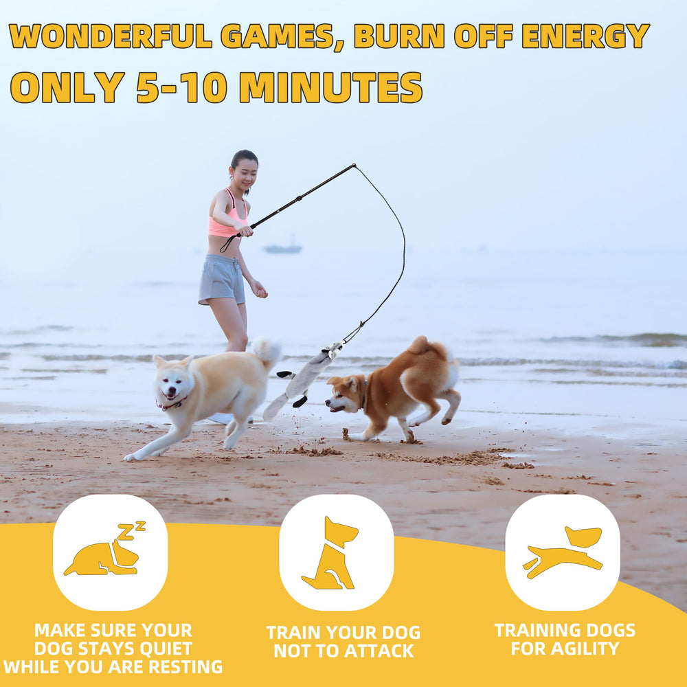 KOXXUD Flirt Pole Dogs beaver pendant with squeaker for interactive play