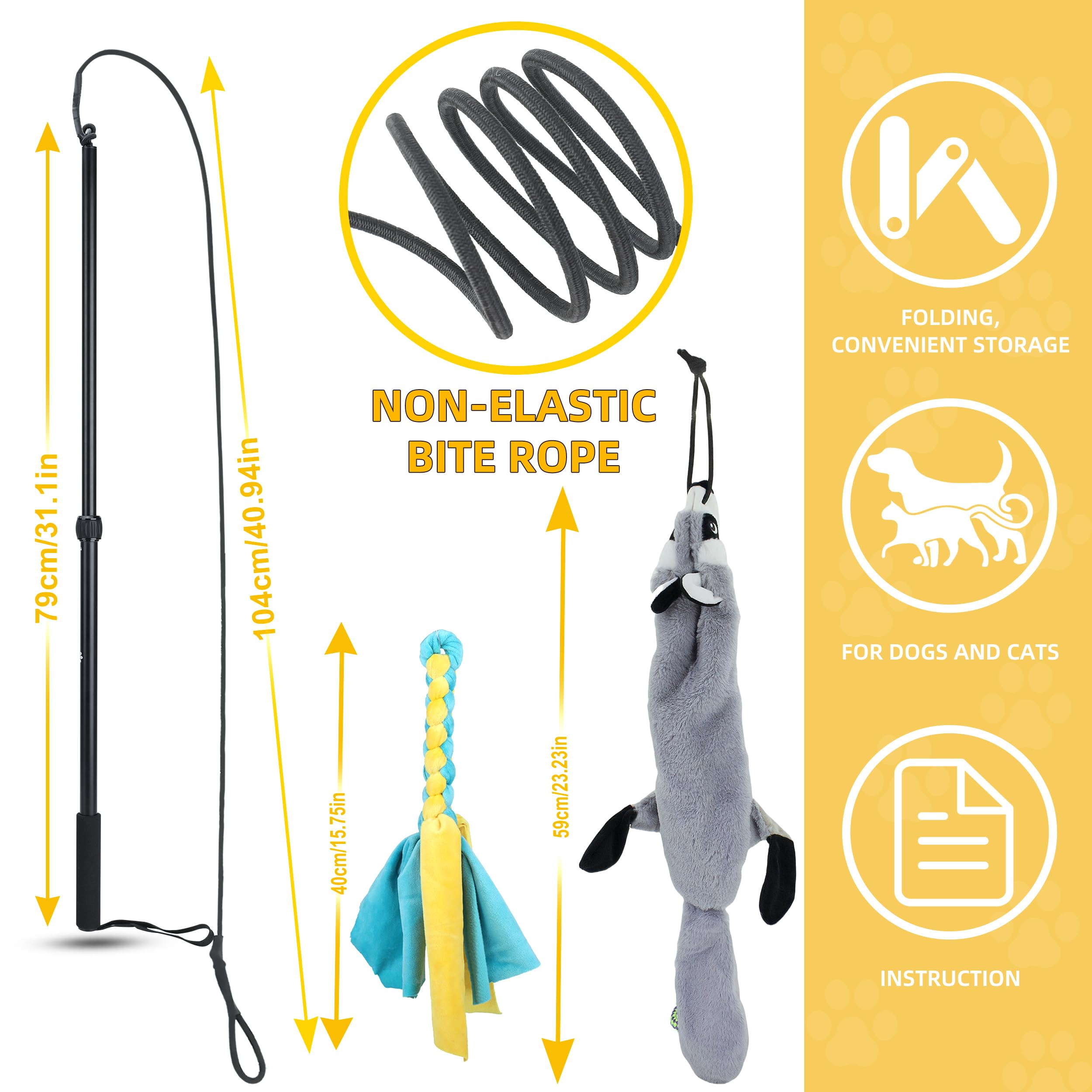 KOXXUD Flirt Pole Dogs caution label for safe supervised play