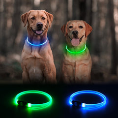 Kpuplol LED collar close-up highlights bright, long-lasting illumination for visibility.