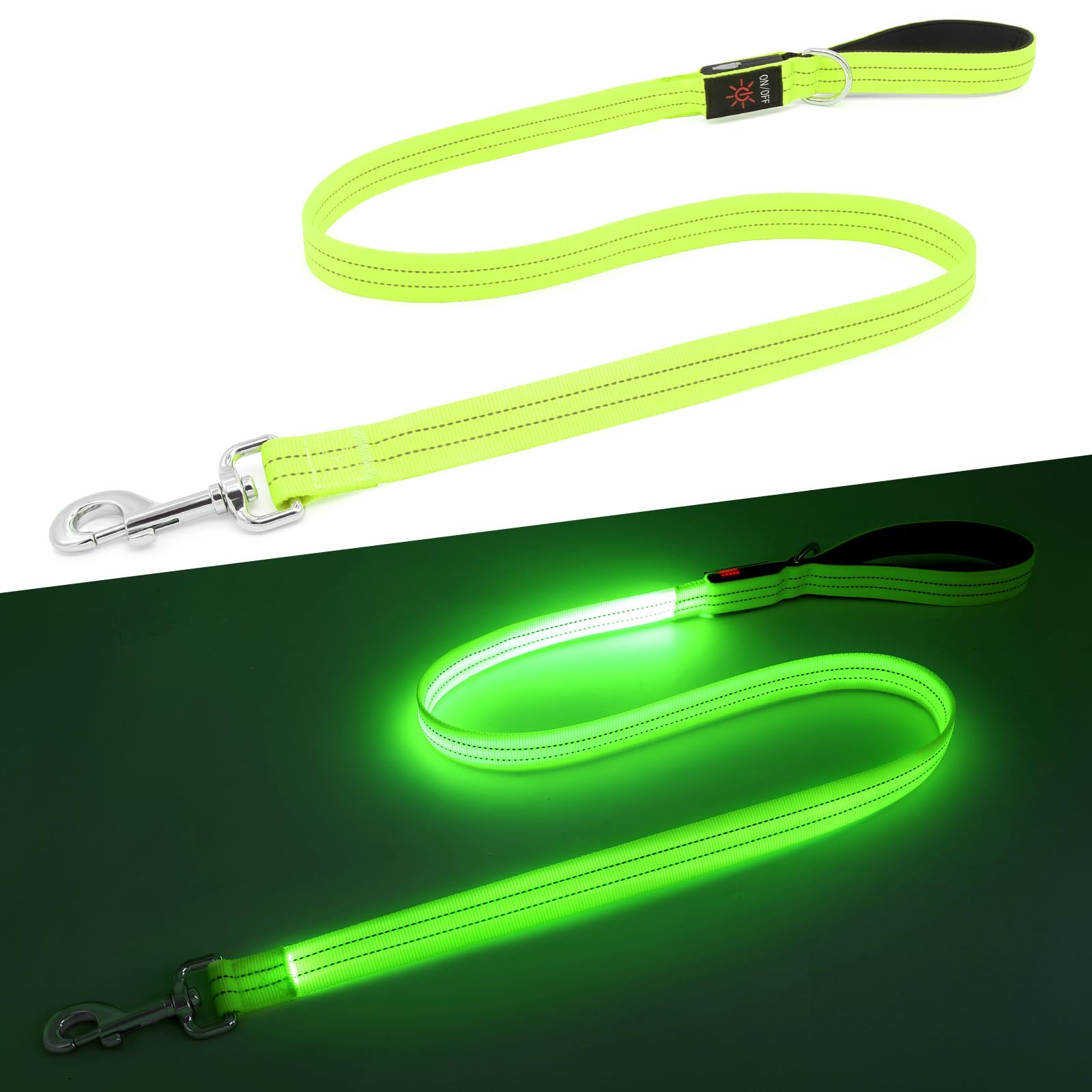 Kpuplol LED dog leash glow visibility for safer nighttime walks.