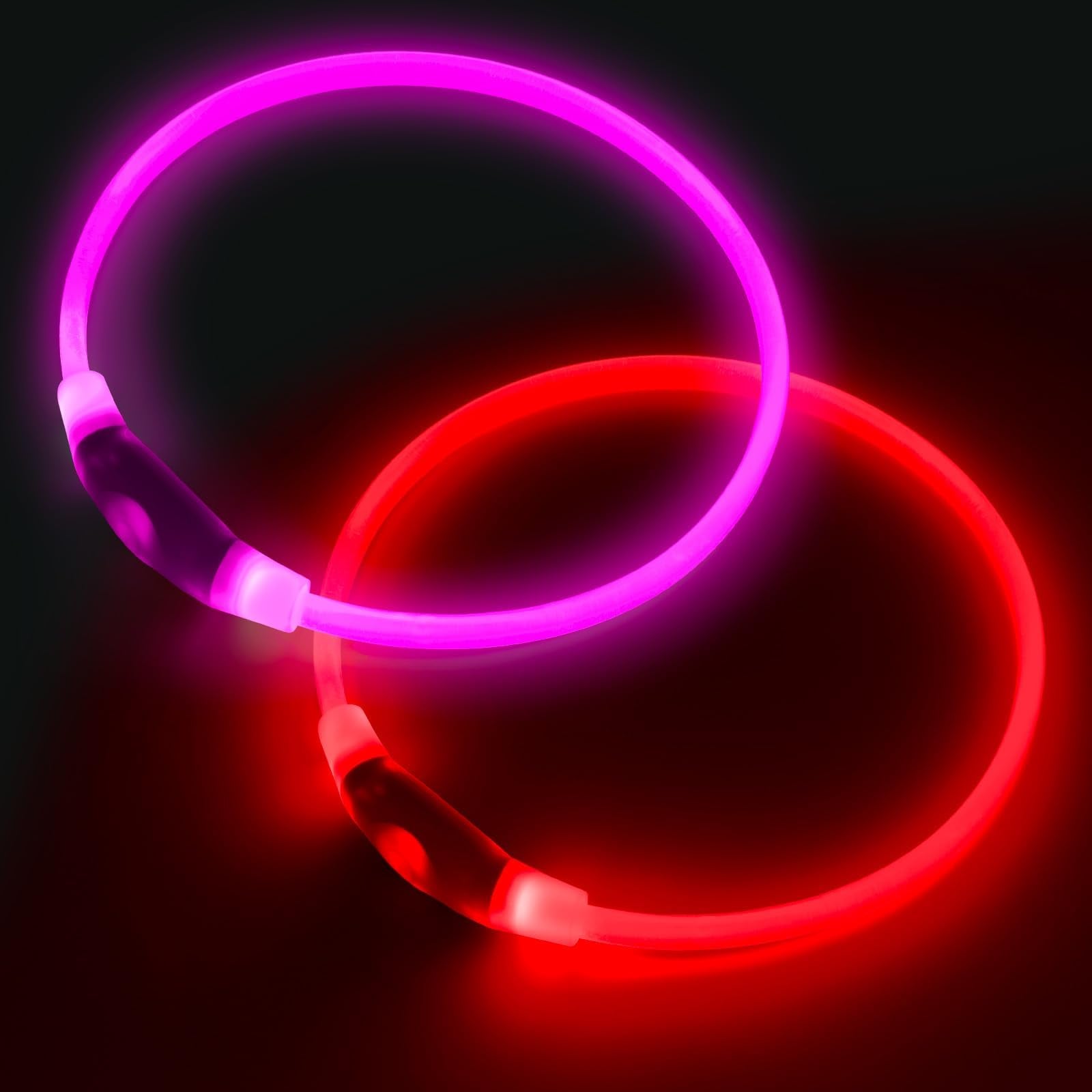 Kpuplol light-up dog collar red for high visibility on night walks