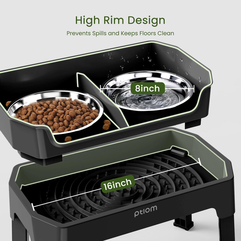 KPWACD adjustable-height dog bowl stand grows with your pet for comfortable dining.