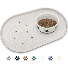 KPWACD dog food mat anti-slip keeps bowls secure to reduce mess.