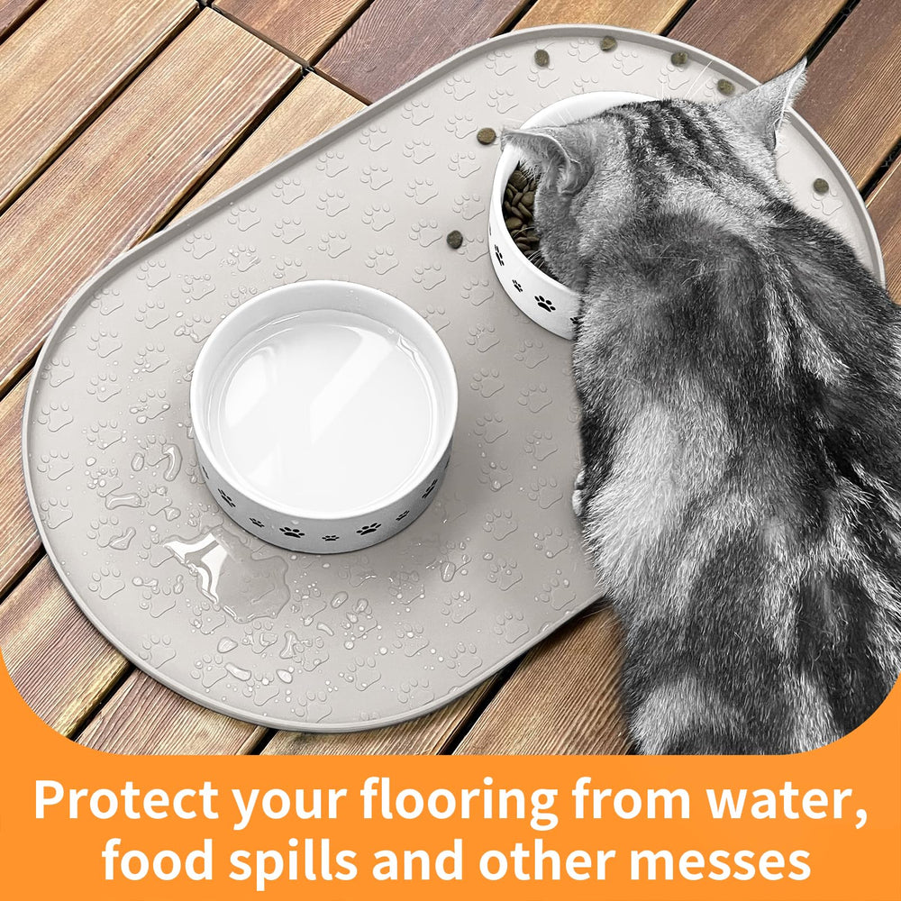 KPWACD dog food mat multi-functional design suits bowls, fountains, and stations.