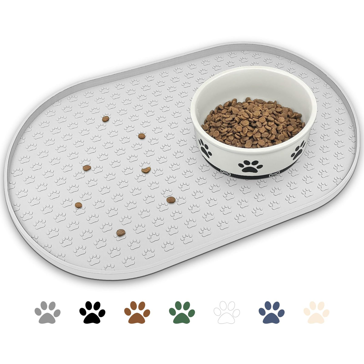 KPWACD dog food mat raised edges contains spills for cleaner floors
