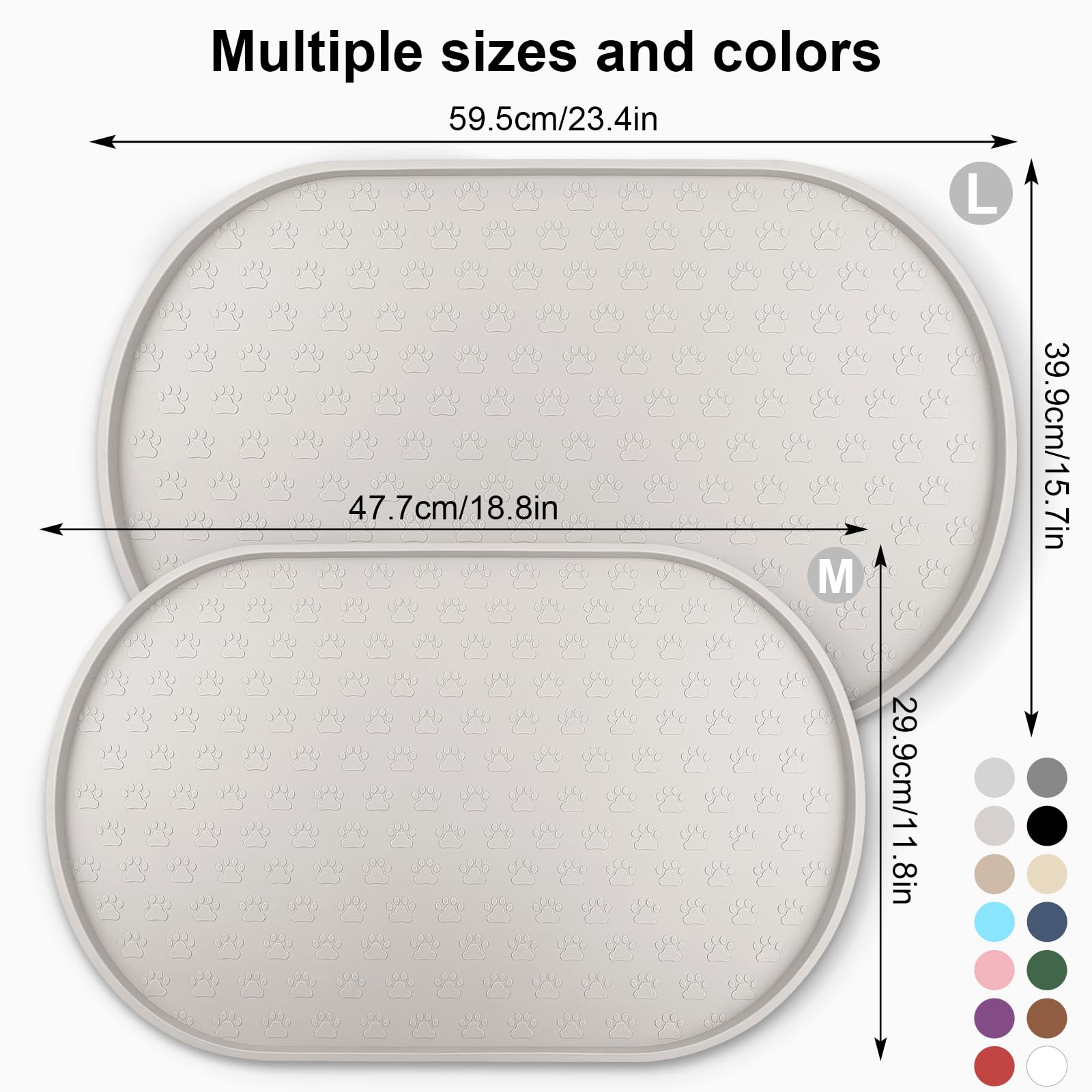 KPWACD dog food mat waterproof protects floors from spills and moisture.
