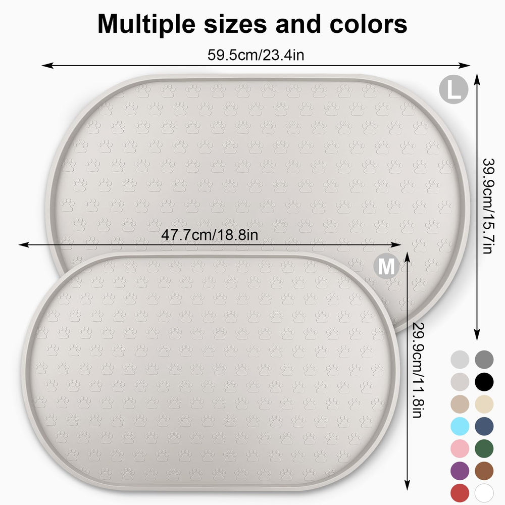 KPWACD dog food mat waterproof protects floors from spills and moisture.