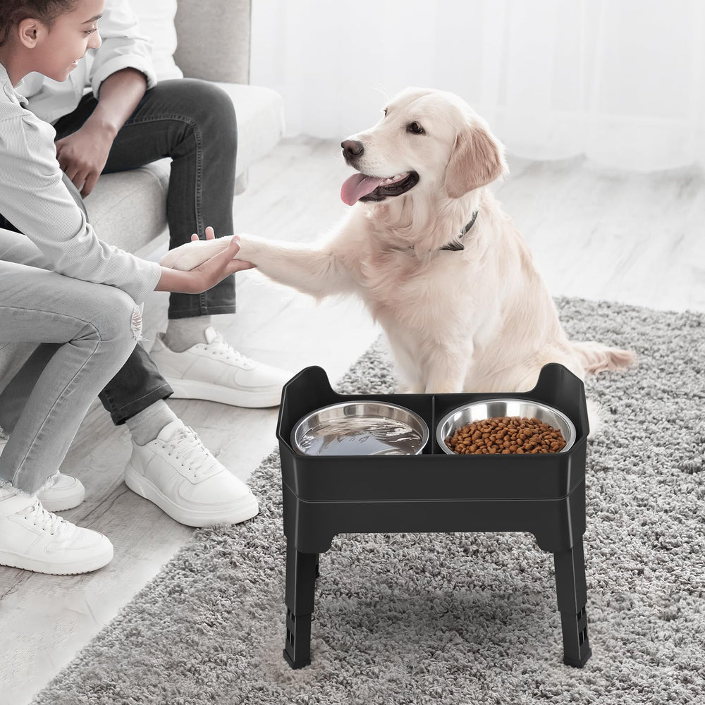 KPWACD double 56oz bowls offer ample meal capacity for medium to large dogs.