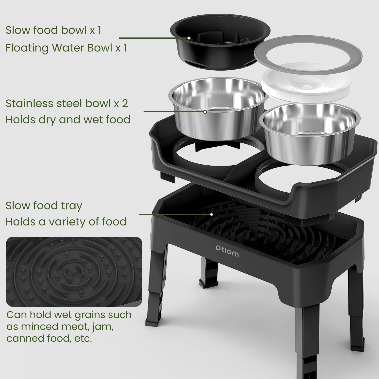 KPWACD slow-feeder liftable plate helps slow eating and lengthen meals.