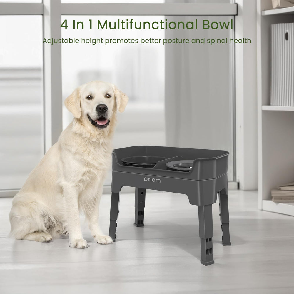 KPWACD spill-proof water bowl with floating disk minimizes splashes for clean fur.