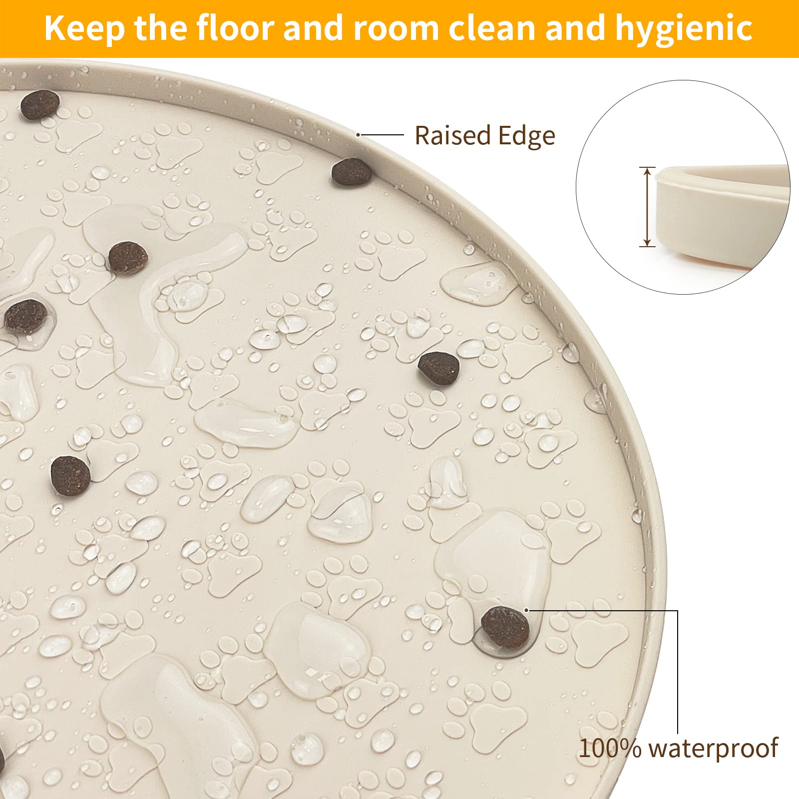 KPWACD waterproof pet feeding mat is easy to wipe clean