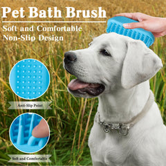 KQUQK two-piece pet brush set versatile for shampooing and massaging.