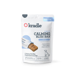 Kradle Bliss Bars dog peanut butter bar close-up, soft texture supports easy chewing.