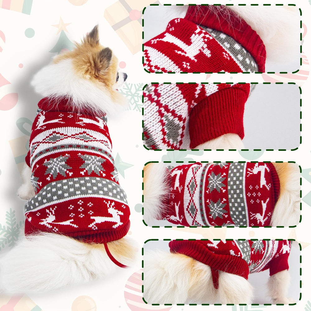 krastmon dog sweater in three colors offers versatile holiday style.