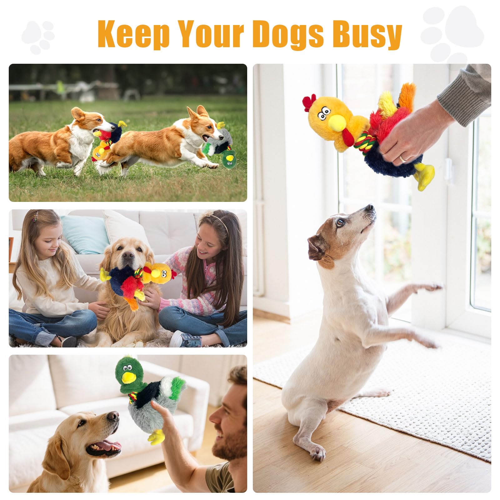 KrauzPet duck plush dog toy makes a great gift for birthdays and holidays.