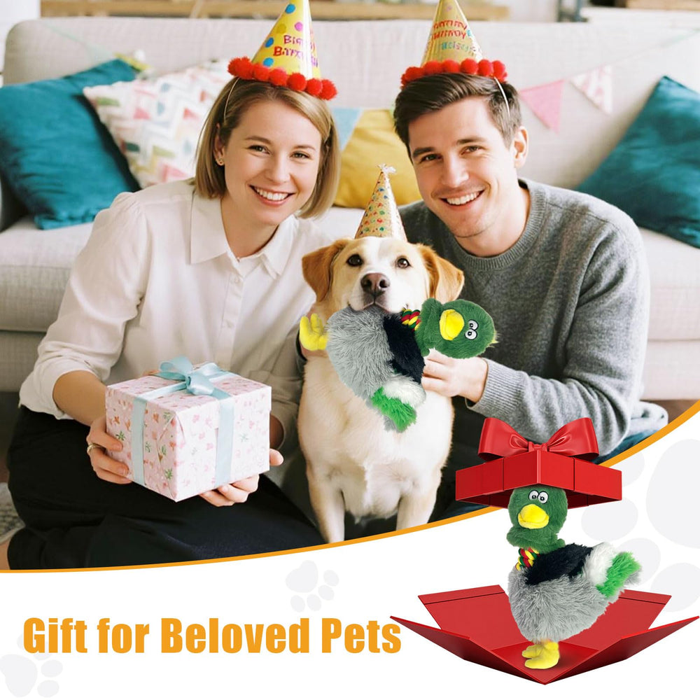 KrauzPet duck plush dog toy suits small, medium, and large dogs for shared fun.