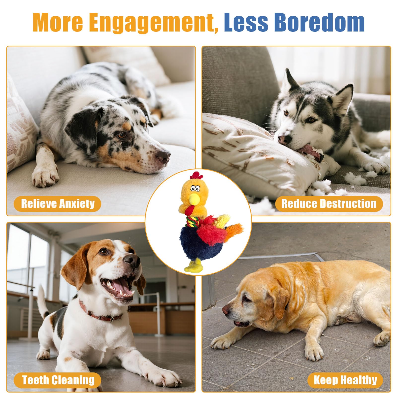 KrauzPet retractable rope-neck duck toy invites interactive fetch and tug games.