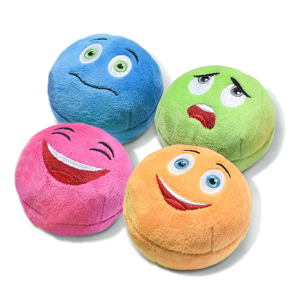 KrauzPet Squeaky Dog Toy Ball with colorful face design for interactive play and bonding