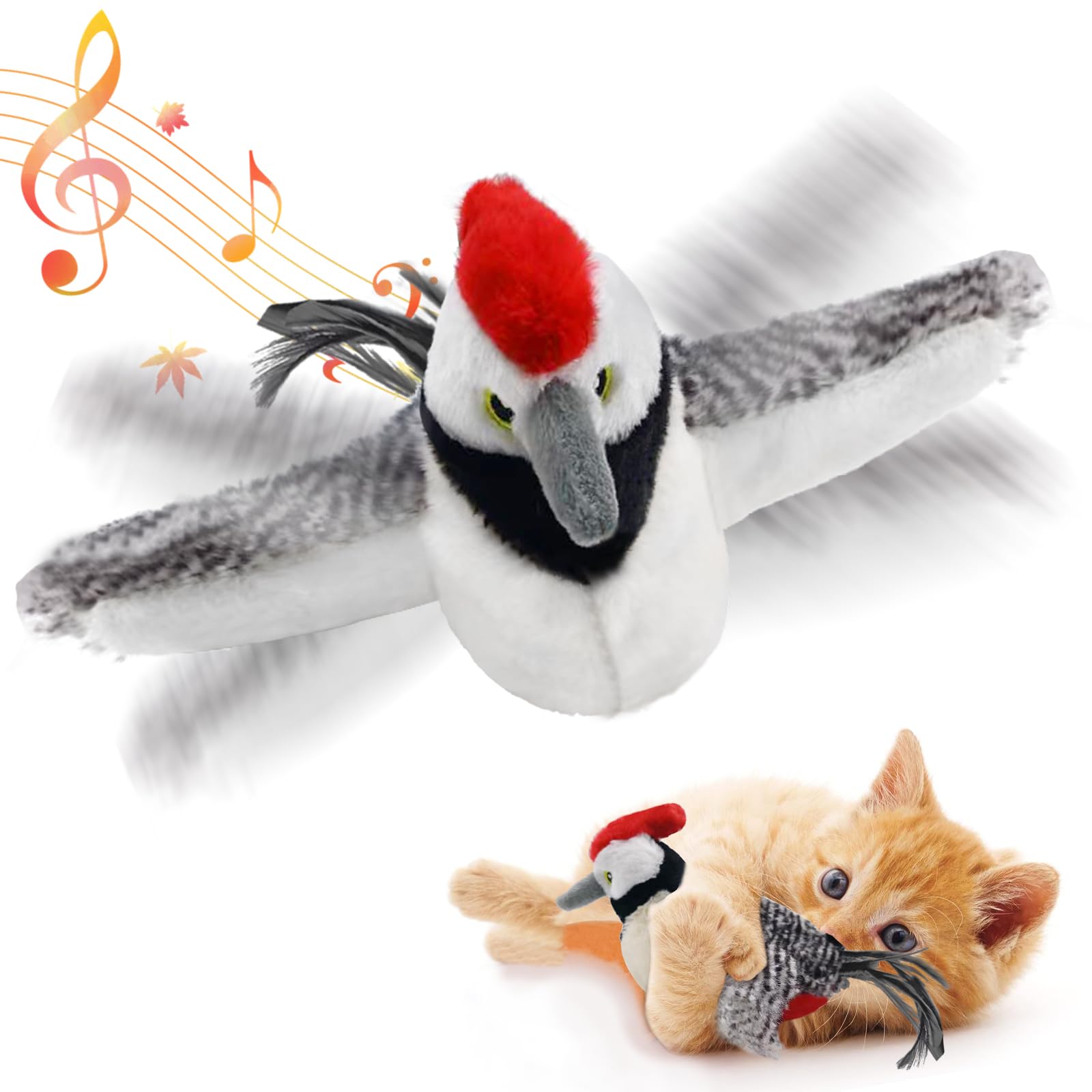 KreizyGo flapping woodpecker toy engages your cat with interactive play and exercise.
