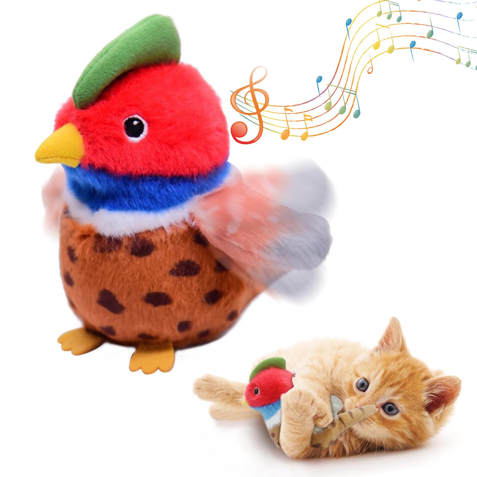 KreizyGo flapping-wings pheasant closeup boosts interactive play and exercise.