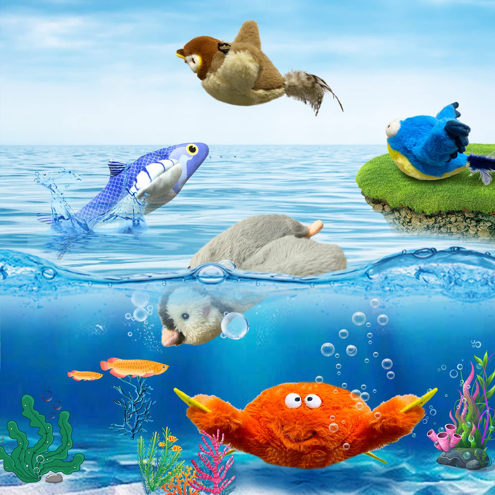 KreizyGo pet-friendly plush surface invites biting-safe exploration and exercise.