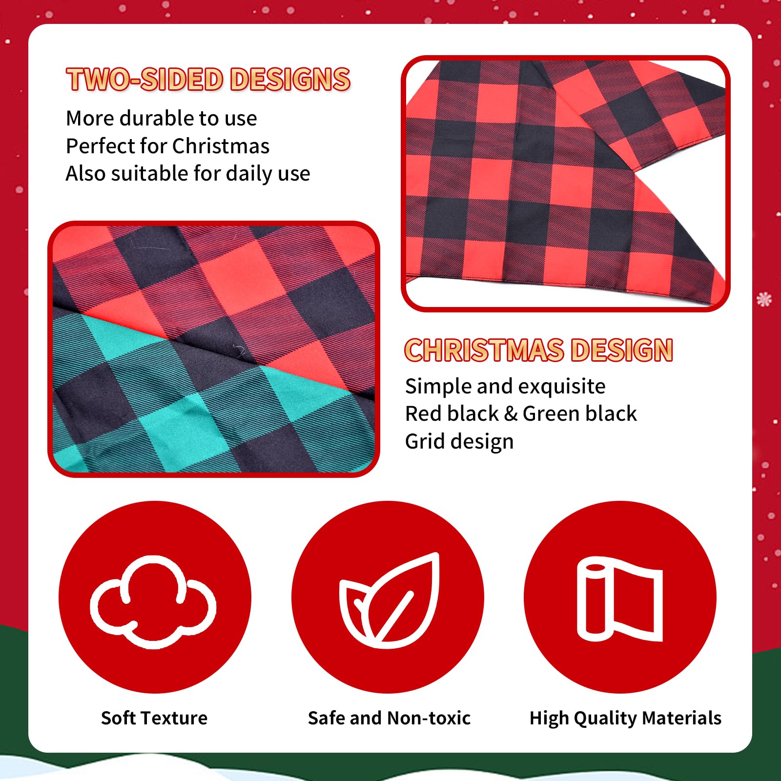 Kreyfer Christmas Bandana tied on a dog for secure fit