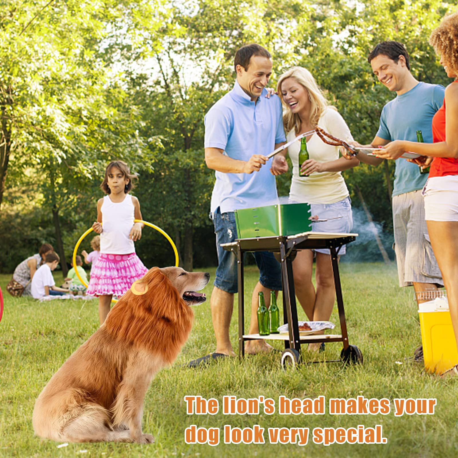 Kreyfer dog lion mane costume care-friendly fabric promises easy maintenance.
