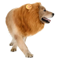Kreyfer dog lion mane costume close-up shows soft, durable fur for comfortable wear.